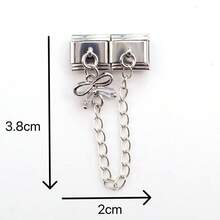 1pc Elegant Italian Style Modular Bracelet Charm Series Tail Chain Hook Series Personalized Assembly Chain, Bow, Rhinestone, Crown, Five-Petal Flower/Five-Leaf Clover, Geometric Pattern Shapes, Valentine's Day Gift Suitable For Handmade DIY Jewelry Charm Jewelry Making Bracelet (Tools Included) - Multicolor - View 13