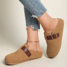 Women's Autumn And Winter New Slippers Women's Shoes All-Match Casual Half Slippers One-Step Shoes - 棕色 - 查看 4