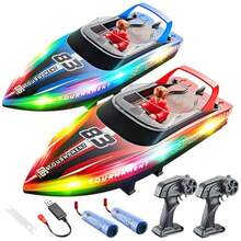 BEZGAR Remote Control Boat 2 Packs 10 Inch Fast Speed RC Boat 15 KPH For Pools And Salt Water Summer Toys For Adults And Ideal Gifts For Boys Age 6 7 8-12 Years Old - HJ821Material Safety And Rich Functionality - As Pic - View 2