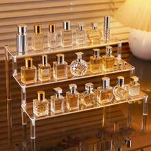 1 قطعة رف عرض متعدد الطبقات من الأكريليك، مناسب لتنظيم المنزل، عرض المنتجات، العطور، مستحضرات التجميل، المقتنيات، الألعاب، وديكور الحفلات. رف العطور. - شفاف - مشاهدة 5