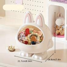 1pc Cute Rabbit Ear Shaped Storage Bucket, Desk Organizer Box, Cartoon Decor Storage Container - Multicolor - View 8