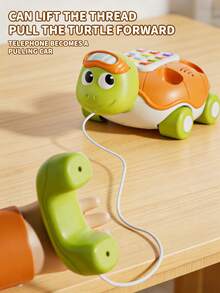 Cute Cartoon Turtle Phone Toy, Baby Early Education Toy With Sound And Light, Music Effects, Pretend Play Phone, Suitable For Babies To Practice Calling, Speaking, Imitation, Pull Cord Toy, Rich Buttons, Multi-Function, Children's Gift, Suitable For Boys And Girls As Birthday, Christmas, New Year Gift, Also Suitable For Christmas, Thanksgiving, Halloween Gifts - Multicolor - View 4