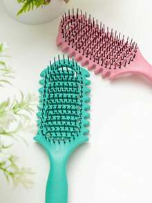 0150623540004 Multi-Functional Curling & Straightening Hair Brush - Essential Professional Hairstyling Tool For Spring, With Anti-Static Smooth Comb Teeth Suitable For All Hair Types. Gently Cares For Scalp, Prevents Hair Breakage, Ideal For Quick Morning Styling, DIY Hairstyles At Home, Touch-Ups During Travel, And Party Looks. - Multicolor - View 5