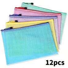 Extra Large Grid Waterproof Zipper File Bag - A3/A4/A5/A6 Transparent Student And Professional File Organizer, Perfect For Storing Paper And Materials. - Multicolor - View 15