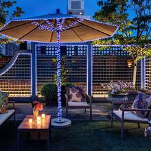 39ft 100 LED Solar String Lights, Waterproof IP65 Outdoor Solar Powered Lights For Party, Garden, Patio, Home, Wedding, Christmas, Halloween Holiday Tree Decor Lighting - Blue Light - View 3