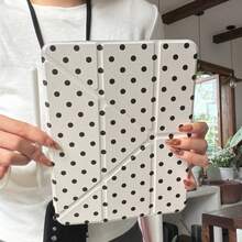 6-Color Polka Dot Acrylic  Case, Suitable For  11th Gen,  Pro 2025,  Air 7/6, 10th Gen, 11 Inch, Cute Design With Pencil Slot, Foldable, Minimalist Korean Style - Nhiều màu - Xem 85