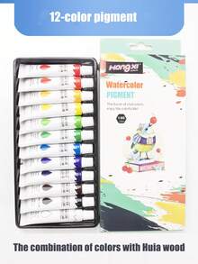 Conjunto de mini paletas de viagem com 6 peças (tintas não incluídas), kit de aquarela portátil, caixa de tinta com 8 compartimentos, caderno de desenho, prancheta e pincéis para artistas e estudantes, materiais de pintura para a volta às aulas, presentes de Halloween e Natal para amigos. - Multicolorido - Ver 11