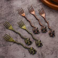 4件套可爱考拉树枝造型甜点叉，创意动物主题水果签，趣味沙拉叉，独特开胃菜签，节日礼品餐具，儿童派对用品