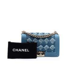 CHANEL Authenticated  PRE-OWNED Old Medium Pleated Denim Boy Flap Bag - 藍色 - 查看 8