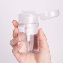 1 Portable Clear PET Refillable Travel Bottle, Default Clear Travel Dispenser, 120ml Portable Pump Dispenser, Suitable For Nail Polish Remover, Toner, And Makeup Remover. Dome Design, Hand Wash Only, Reusable, Makeup Remover Bottle. - Trong sáng - Xem 3