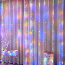 6M 600LED USB Fairy Curtain Lights LED String Lights 8 Lighting Modes Remote Control Wall Twinkle Lights For Birthday Wedding Decor - USB Curtain Light String - View 7