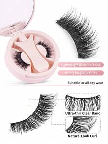 MAANGE 1对磁性假睫毛套装 - 包括磁性夹子、仿貂毛假睫毛、便携、自然逼真、可重复使用、强力磁吸、无需胶水或卸妆产品、3D加厚假睫毛条，打造迷人提拉眼妆，适合日常佩戴、工作、学习、旅行、派对，是送给女性的理想礼物，适合居家或户外使用。 - 自然纖長款 - 查看 5