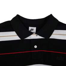Nike 男士 AS M NK CLUB SS POLO 条纹针织翻领短袖衬衫 TIH4263-010 - 黑色 - 查看 3