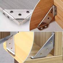 XGTSoporte De Esquina De Acero Inoxidable 30 Mensulas Para Repisa Triangular Incluye Tornillos Destornilladores - Plateado - Ver 6