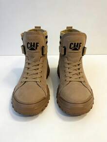 OECE Botas, nuevo estilo británico de moda y cómodo para el otoño e invierno de 2026, botas casuales,Botas cortas de cuero impermeables para montañismo al aire libre 9219 - Camel - Ver 7