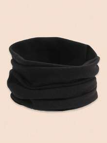 1条男女通用加厚抓绒围巾 - 防风、保暖、纯色、弹力贴合、可机洗，适合秋冬季时尚穿搭，冬季时尚配饰 | 简约围巾 | 涤纶混纺围巾，女士围巾，女士围脖，女士头巾