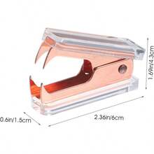 XISH Uonlytech Quitagrapas de Alta Resistencia Sacagrapas Transparente de Escritorio Extractor Grapas Multiusos Diseño Ergonómico para Oficina y Escuela - oro rosa - Ver 1