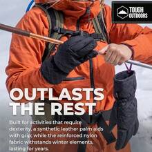 Tough Outdoors Women's Ski Gloves - Waterproof Women's Snow Gloves - Winter Ski Snow Gloves - Snowboard Gloves - Ladies' Cold Weather Gloves - Esquí - Ver 3