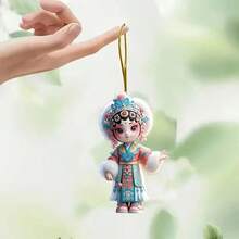 1pc Cute Fairy Acrylic Keychain - Flat Cartoon Pendant, Suitable For Car Rearview Mirror And Key Decoration, Fit For New Year, Valentine's Day And Ramadan - Multicolor - View 6