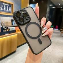 Funda negra agradable para la piel para Apple  17 Pro Max, nueva funda de carga inalámbrica magnética para  16, diseño minimalista para  15 Pro, funda de protección contra caídas de cobertura total, funda protectora MagneticSafe, funda unisex - Negro - Ver 4