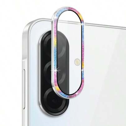Película de lente rosa brillante, adecuada para Samsung Galaxy S25 Edge, Galaxy A26/A36/A56, película de lente brillante con posicionamiento, fácil instalación, protector de lente de vidrio templado HD anti-arañazos, almohadilla protectora de lente, protector de lente, disponible en rosa brillante, azul brillante, plateado, morado, multicolor