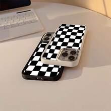 Drop-Resistant Square Black UV Print Soft Silicone Metallic Plating Case Cover For Apple  11 12 13 14 15 16 17 Pro Max 14 15 16 Plus 17 Air X XR XS Max Anti-Impact Minimalist Design Protective Minimalist Anti-Scratch Case That Fits Perfectly P15248 - 藍色 - 查看 3