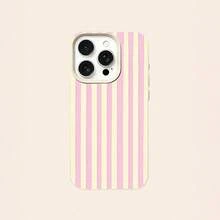 Funda de teléfono a prueba de golpes Una funda minimalista de teléfono con rayas rosadas y textura de cuero vintage, compatible con iPhone 17 / 17 Air / 17 Pro Max / 16 / 15 / 14 PLUS / 13 / 12 / 11, con propiedades de absorción de impactos y antideslizante, ligera y diseñada con un moderno parachoques suave y ajuste delgado a prueba de golpes. - 1 pieza - Ver 2