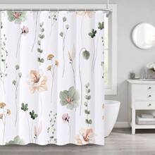 Cortina De Ducha Floral Verde, Cortina De Ducha Floral Colorida para Bao, Juego De Cortina De Ducha De Tela Impermeable, Decoracin De Bao con 12 Ganchos De 71 X 71 In Flores Verdes - flores verdes - Ver 10