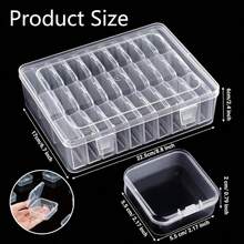 Organizador de plástico transparente con 31 ranuras y tapas con bisagras - Contenedor de almacenamiento portátil para manualidades, joyería, arte de uñas y piezas pequeñas - Multicolor - Ver 4