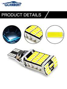 GLANBERT 2pcs High Quality T10 W5W Super Bright Car Interior Reading Lamp Roof Lamp Outline Lamp 168 194 LED Car Wedge Parking Light Bulb (White) - A - View 7