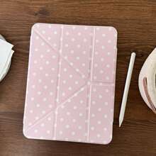 六色波点亚克力iPad保护壳，适用于iPad第11代、iPad Pro 2025、iPad Air 7/6、第10代、11英寸，可爱设计，带笔槽，可折叠，简约韩式风格 - 彩色 - 查看 15