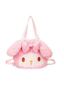 Sanrio Cute Melody Cinnamon Dog Children's Backpack/Crossbody Bag, Cartoon Plush Bag, Big Head Design, Cool Loomi Backpack.