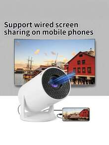 Mini Projector: Equipped With WiFi, 180° Rotation, Manual Adjustment, And Built-In Speakers, Supporting Full HD 1080P. This Is A Portable M5 Movie Projector Compatible With TV Sticks, Windows, Android, And USB Devices. Suitable For Home, Office, RV Travel, And As A Holiday Gift.
