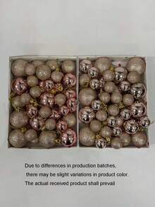 42pcs Champagne Christmas Ball Decoration Set, 3/4/5cm Christmas Ornament Balls, Christmas Tree Hanging Pendants, Shiny Christmas Ornaments, Suitable For Christmas Tree Decoration, Shatterproof Christmas Hanging Balls, Applicable For Christmas Party, Home Decor, Room Decor, Christmas, Holiday Wedding, Christmas Tree Decoration, Christmas Decoration, DIY Christmas Ornaments