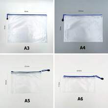 Extra Large Grid Waterproof Zipper File Bag - A3/A4/A5/A6 Transparent Student And Professional File Organizer, Perfect For Storing Paper And Materials. - Multicolor - View 2