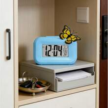 Butterfly Design Color Changing Digital Clock | Bionic Texture Butterfly Decor + Multi-Color Aesthetic Body, Large Screen Sync Time/Date/Temperature + High-Precision Monitoring, Bedroom Oxygen Awakening/Bathroom Environment Monitoring/Office Decor, Luxury Life Scenario Upgraded Item (Random Butterfly) - Multicolor - View 7