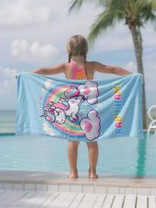 儿童个性化沙滩巾，夏季生日礼物，夏日氛围，女孩海滩之旅，定制沙滩巾，游泳池，沙滩装饰