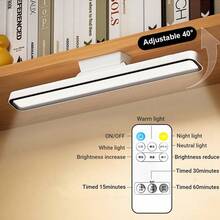 1 đèn bàn LED, 3 chế độ sáng, có thể điều chỉnh độ sáng, điều khiển cảm ứng, lắp đặt từ tính, bảo vệ mắt không nhấp nháy, góc điều chỉnh 88°, chiều dài 42cm/32cm, thích hợp cho bàn làm việc, học tập, văn phòng, đèn ngủ - trắng - Xem 6