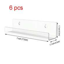 8pcs Transparent Acrylic Wall Mount LP Record Display Rack, Acrylic Black Vinyl Record Holder With Installation Hardware, Nail Polish Storage Organizer, Showcase Your Favorite LP Records - Transparent - View 26