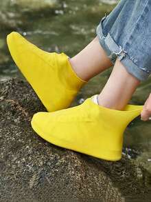 1 Pair Waterproof, Reusable, Anti-Slip Shoe Covers - Durable, Elastic, Easy To Clean, Unisex