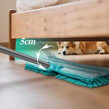 MASTERTOP Microfiber Mop For Floor Cleaning, Flat Dust Mop For Home And Kitchen, Adjustable Stainless Steel Handle With 4 Washable Pads&Amp;1 Cleaning Scrape For Hardwood, Vinyl - Màu B - Xem 2