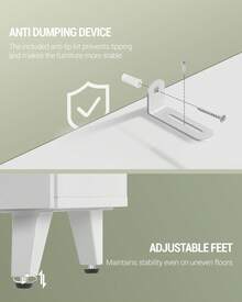 HEXCELEN Bathroom Vanity Unit With 3 Drawers, Bathroom Cabinet, 2 Doors, 2 Compartments Behind Doors, Freestanding Vanity Unit, 30 X 90 X 64 Cm, White - 白色 - 查看 3