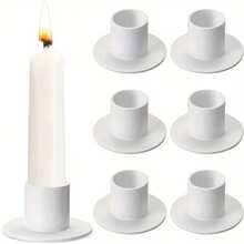 Round Base Metal Candle Holder, Suitable For Cone Candles, Religious Theme Desktop Decor, Powder Coated Surface, Ideal For Christmas, Halloween, Thanksgiving, Valentine's Day, Graduation Ceremonies And More
