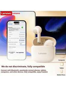 Tai nghe Bluetooth Lenovo EA166 khử tiếng ồn thông minh, cuộc gọi siêu rõ nét, tai nghe không dây Bluetooth chất lượng cao với micro, chống nước IPX5, thích hợp cho chạy bộ, thể thao, độ trễ thấp, phù hợp cho công việc, du lịch, ngủ, tập thể dục, nghe nhạc. Tai nghe không dây Lenovo EA166. - màu đen - Xem 2