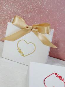 10pcs Elegant Red Heart Gift Boxes With Ribbon, Kraft Paper Gift Packaging Boxes For Proposal, Wedding, Anniversary Celebrations, Mother's Day, Valentine's Day & Engagement Party Favors Decorations - Multicolor - View 4