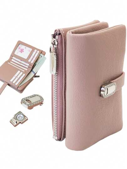 MINGYOU Kadınlar için Kısa, Yumuşak PU Deri, Büyük Kapasiteli Cüzdan, Çok Fonksiyonlu Çok Katmanlı Cüzdan, Zarif Manyetik Çıtçıtlı Kapatma, Çoklu Kart Yuvalı El Çantası, Fermuarlı Bozuk Para Cüzdanı ve Kart Tutucu, Parti, Randevu ve Tatil Hediyesi için Yumuşak, Hafif ve Kullanışlı El Çantası