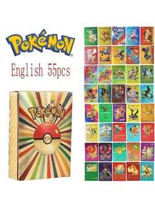55pcs Pokemon Booster Pack, Battle Cards, Evolution Trading Cards, Collectible Game Cards, Toys, Random Styles, Pokemon Collectible Cards, Rare Pokemon Collectible Cards, Random Cards Included