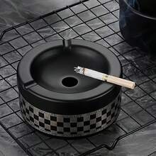 Covered Ashtray,Portable Windproof Metal Ashtray With Spinning Lid Cigarette Holder For Camping, Beach, Patio - Portable Receptacle For Indoor/Outdoor Use, Car, RV, BBQ Areas - Nhiều màu - Xem 3
