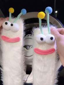 1/2 Paio di Calzini Invernali Casuali Pelosi a Forma di Bruco, Calzini Decorativi Spessi e Caldi per Interni, Calzini Carini e Divertenti con Cartoni Animati per la Casa, Regalo Natalizio Caldo - Multicolore - Visualizzare 8