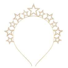 一套波西米亚风日月发箍、皇冠、六芒星耳环，婚礼及新娘配饰 - 彩色 - 查看 15